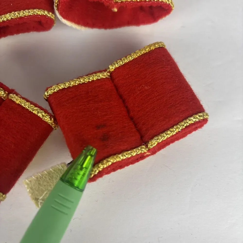 Vintage Homemade Christmas Napkin Rings Set of 8 Musical Instruments Sequins